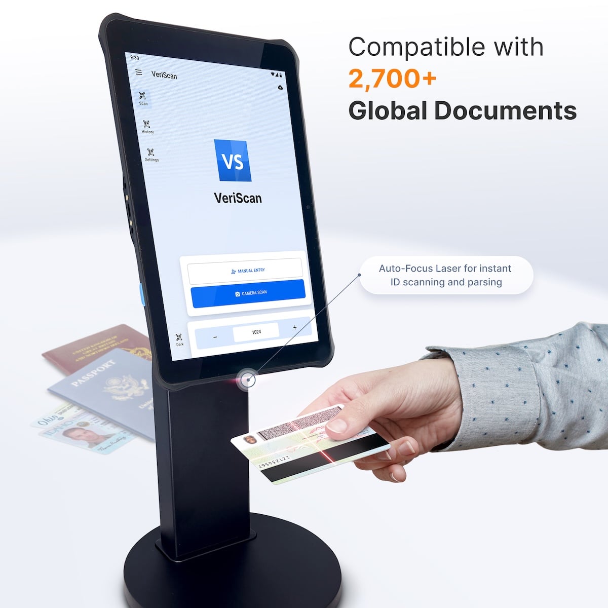 RT112 with an ID being scanned from the self service kiosk